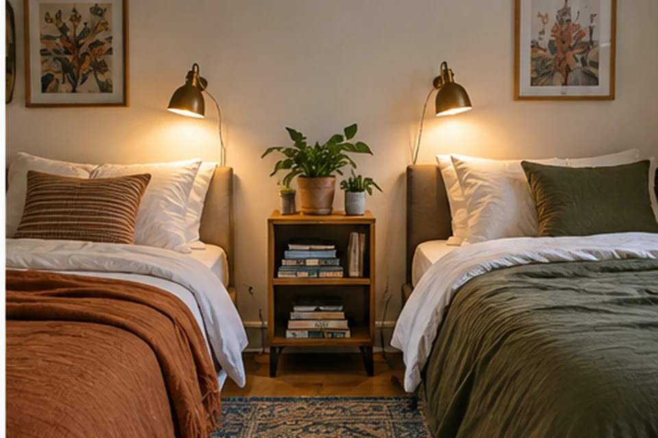 Everyday setting for bedside lighting for shared bedrooms