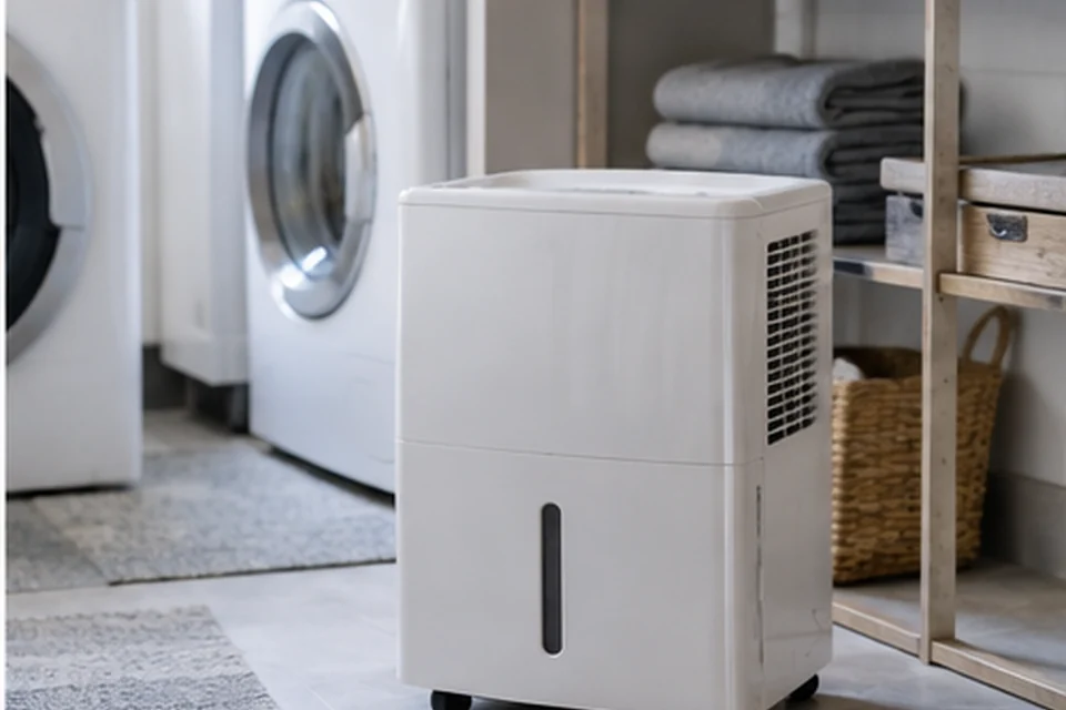 Everyday setting for compact dehumidifiers for damp rooms