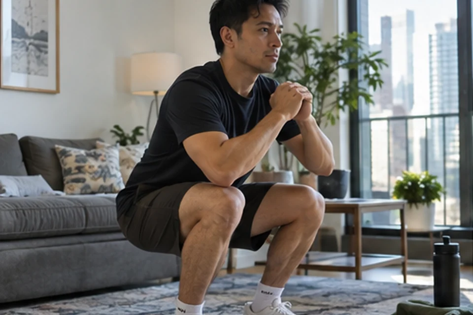 Everyday setting for home workout equipment for apartments